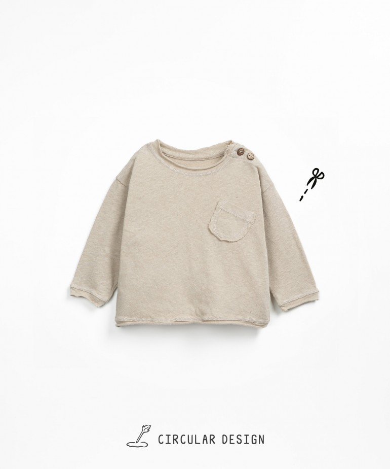 T-shirt com mistura de algodo orgnico e linho