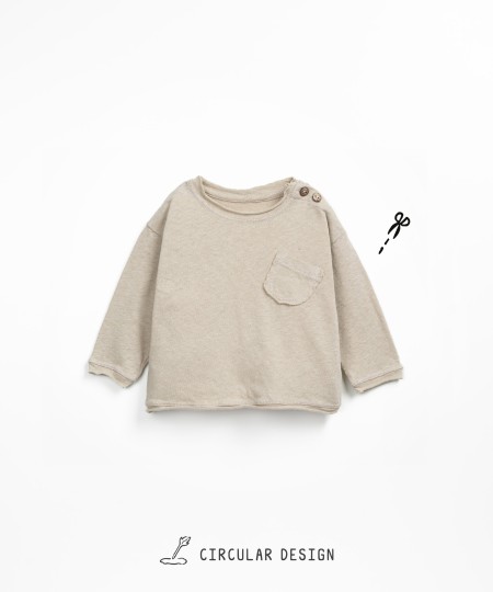 T-shirt in a blend of organic cotton and linen