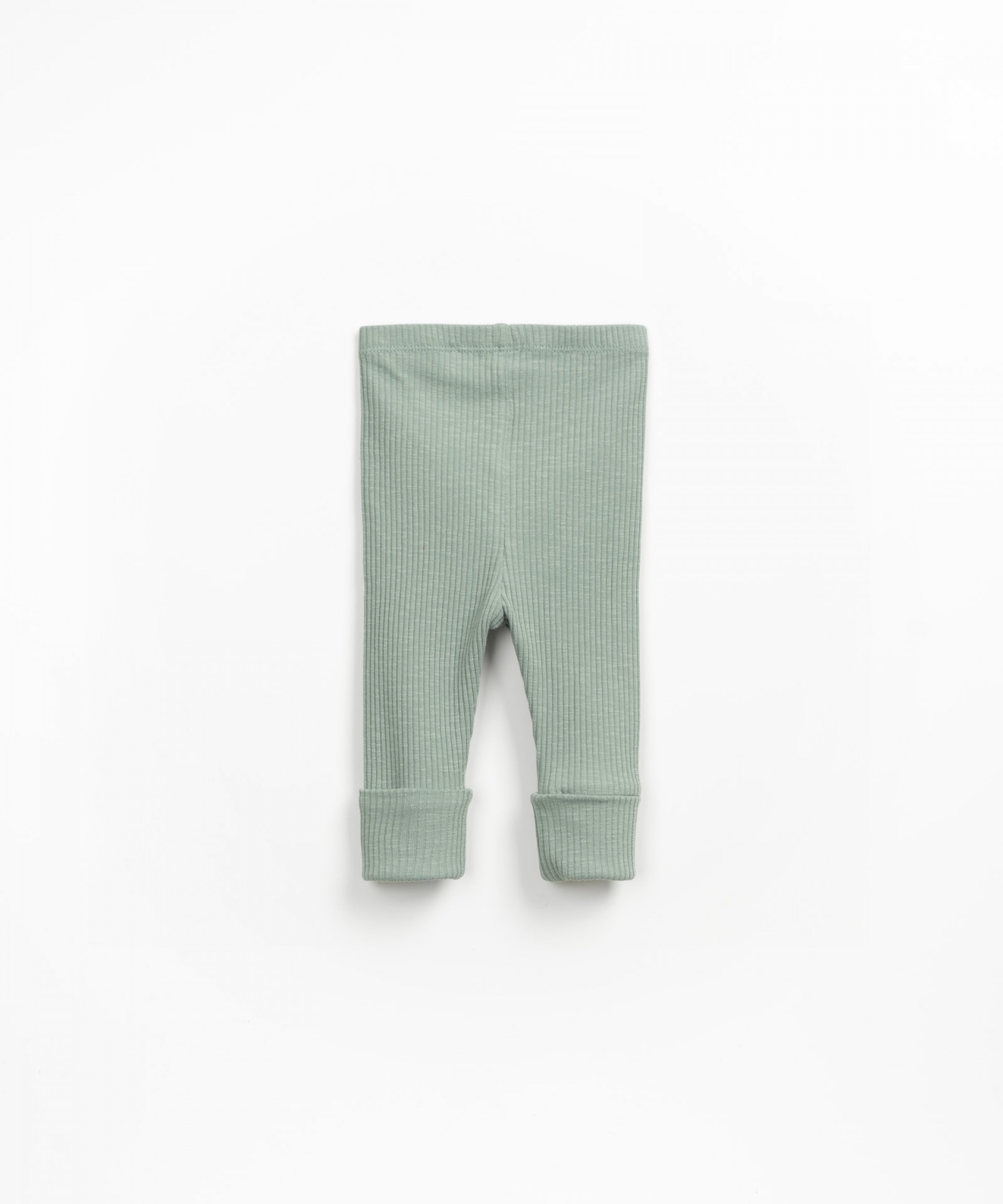 Ribbed knit leggings in organic cotton