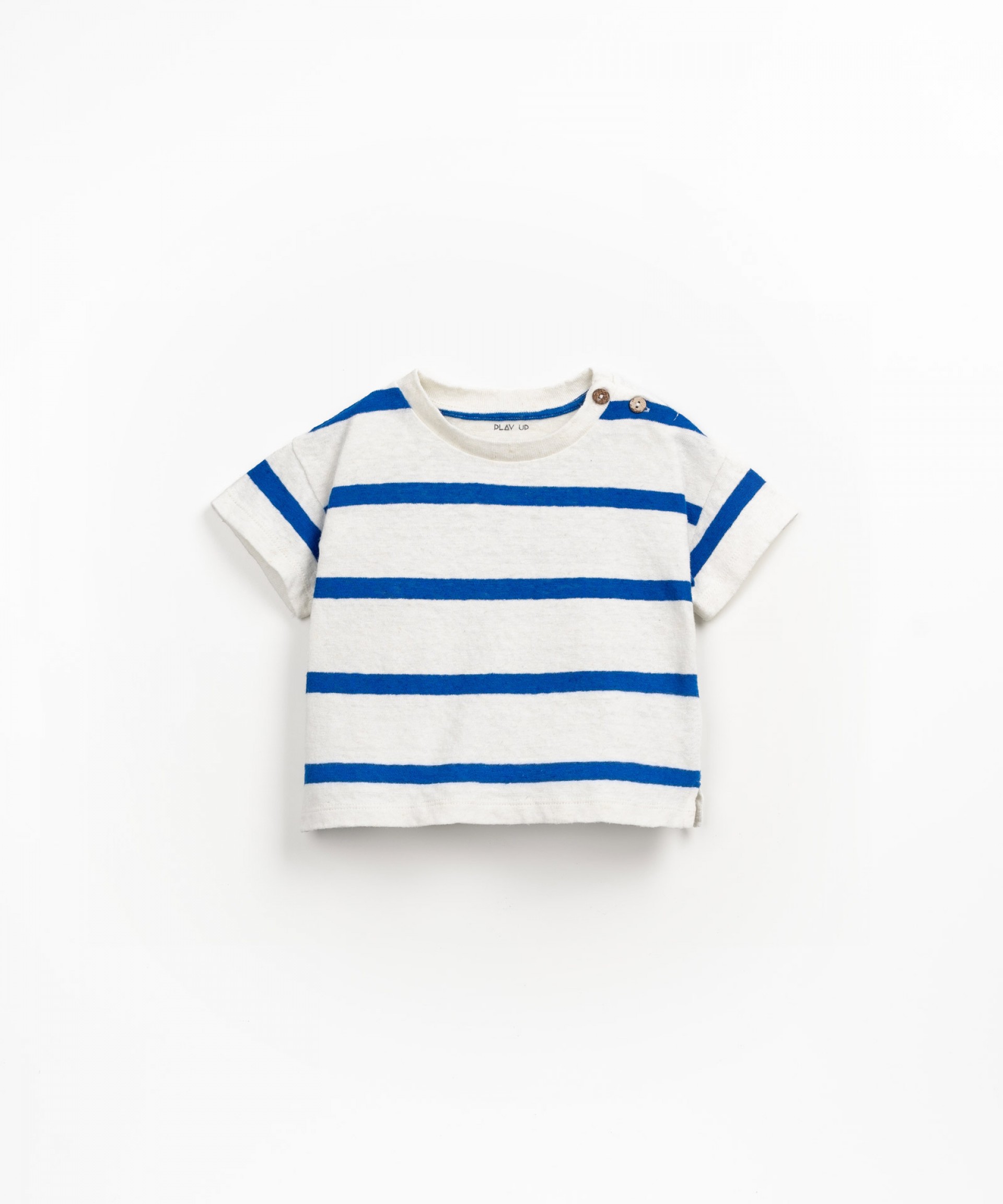 Camiseta de rayas con mezcla de fibras naturales