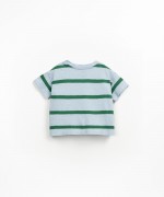 Camiseta a rayas con mezcla de fibras naturales