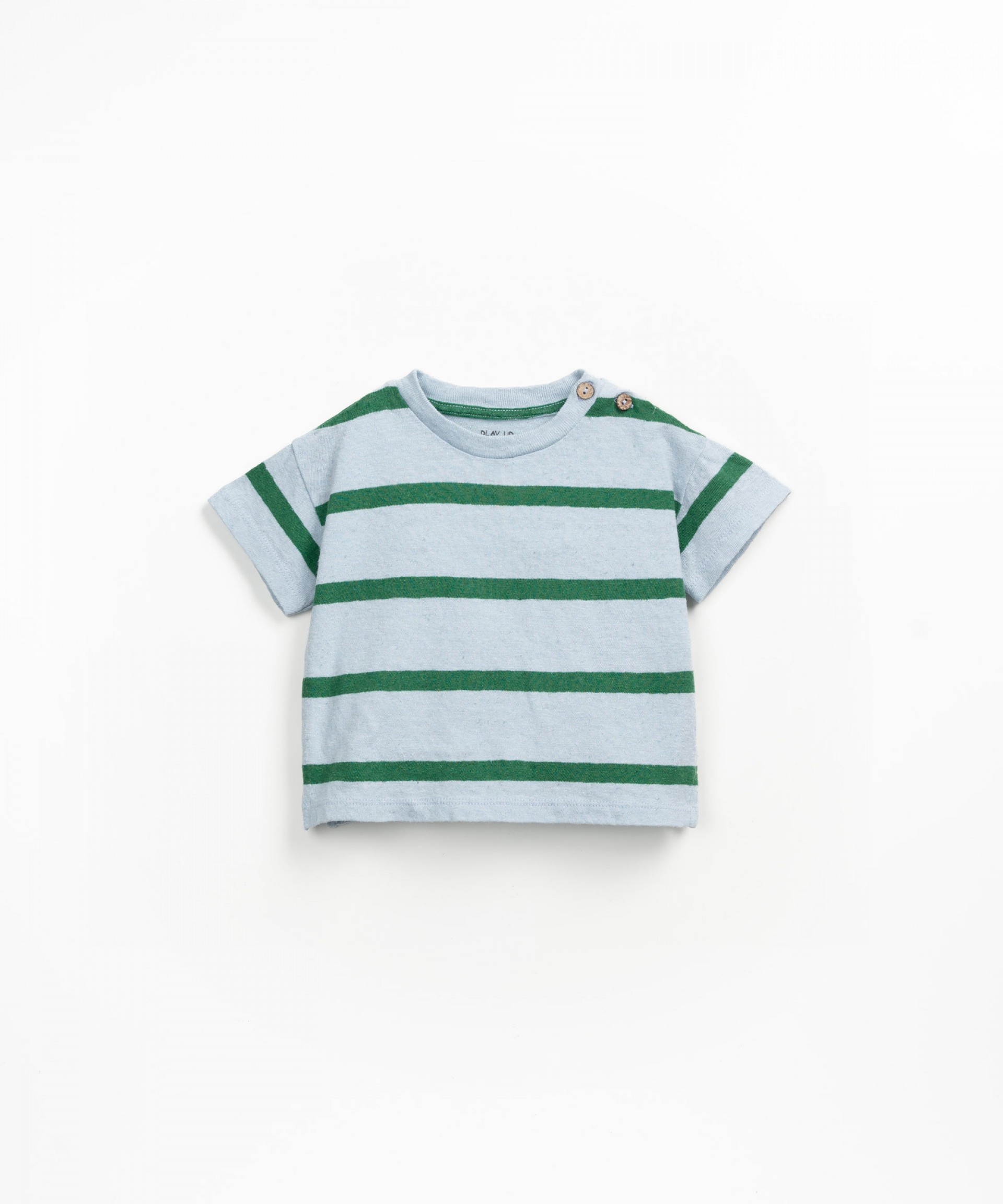 Camiseta a rayas con mezcla de fibras naturales