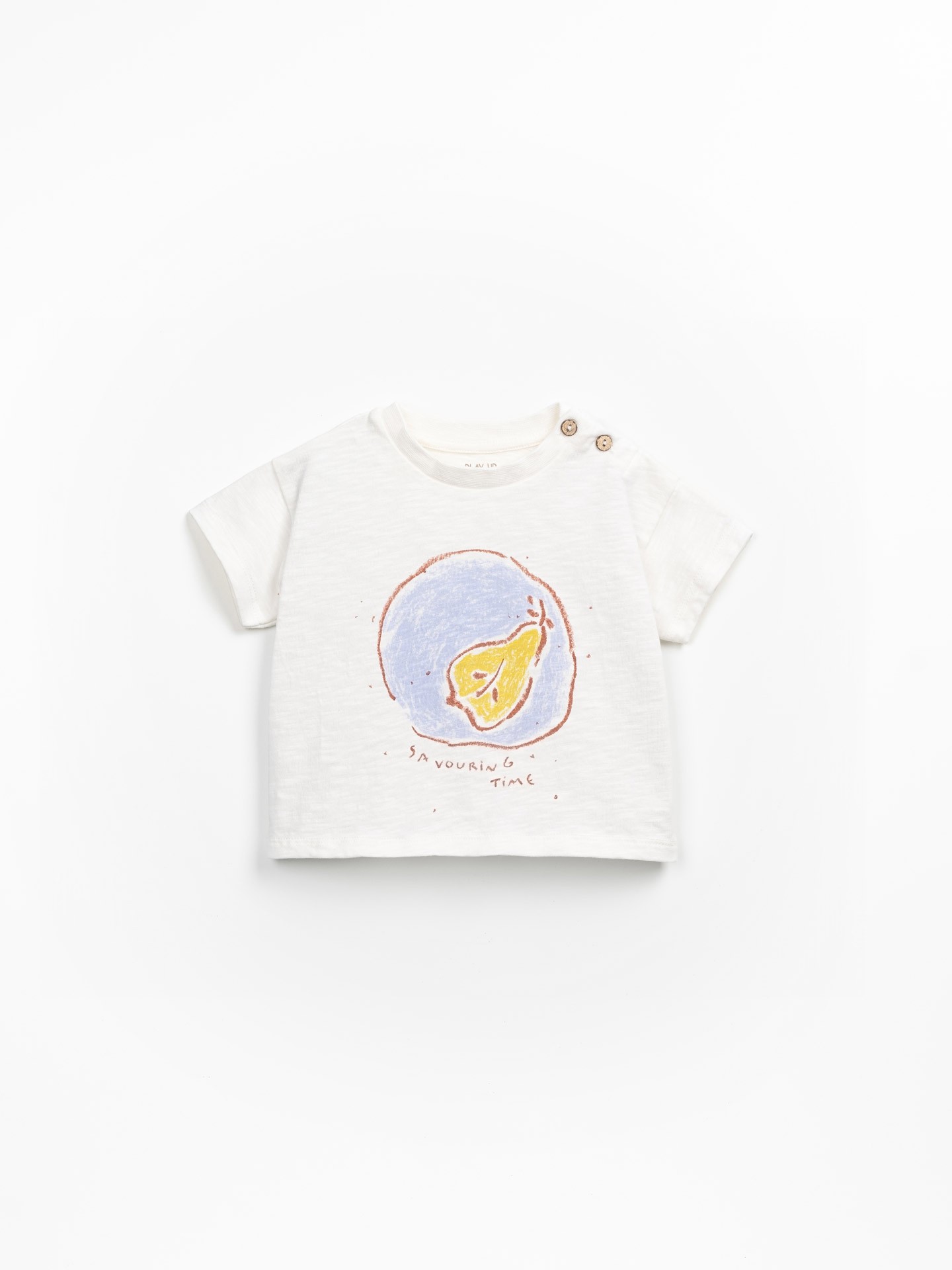 T-shirt com desenho à frente