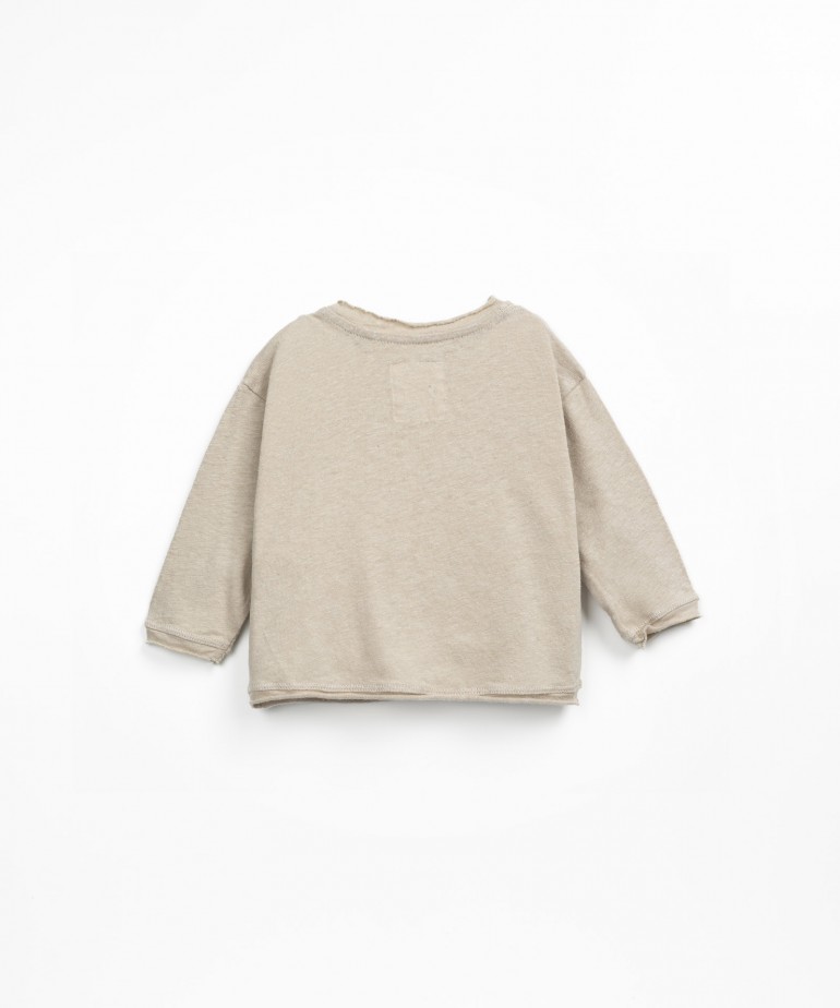 T-shirt in misto cotone biologico e lino