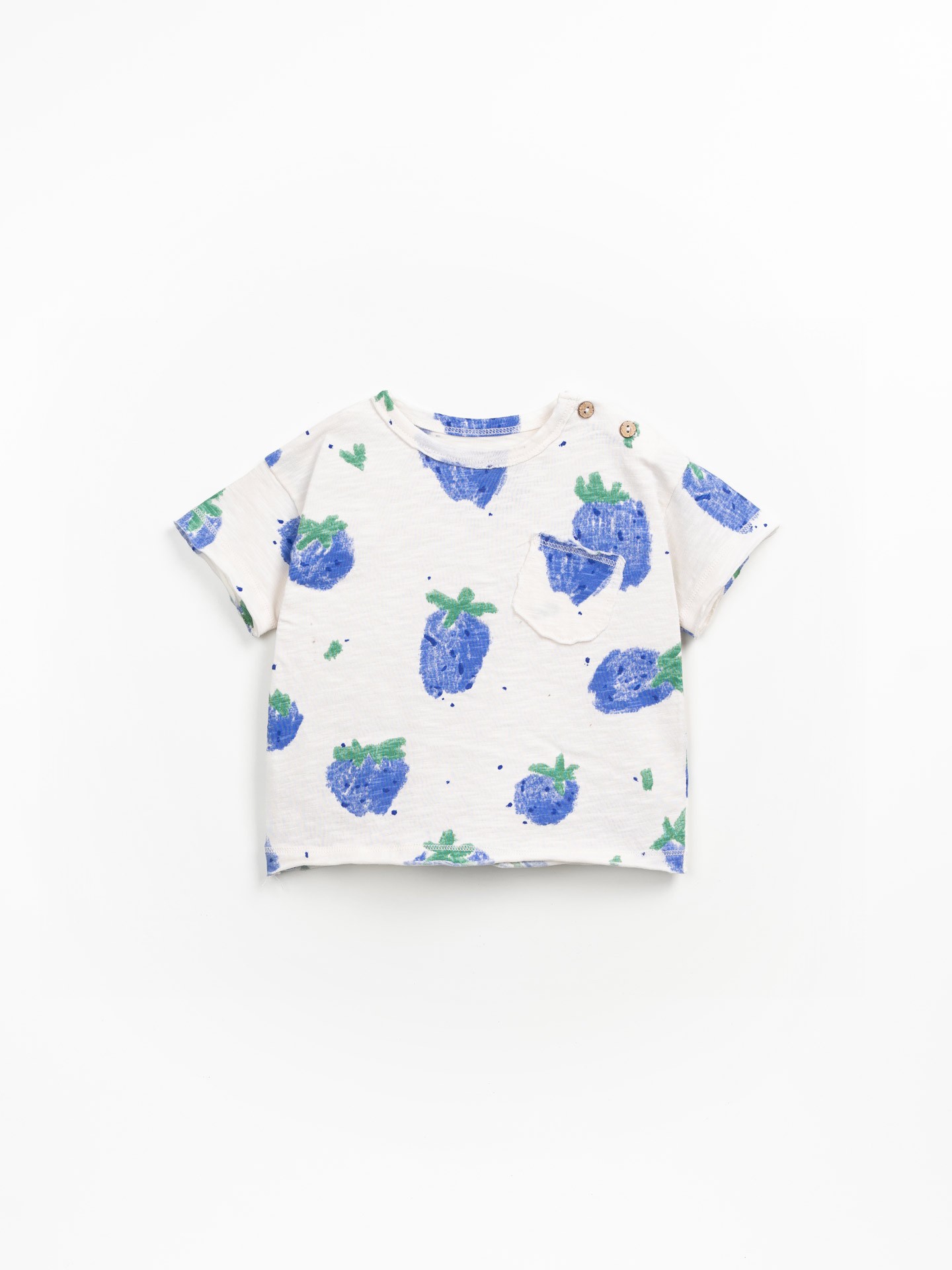 Camiseta de algodón orgánico con estampado de fresas