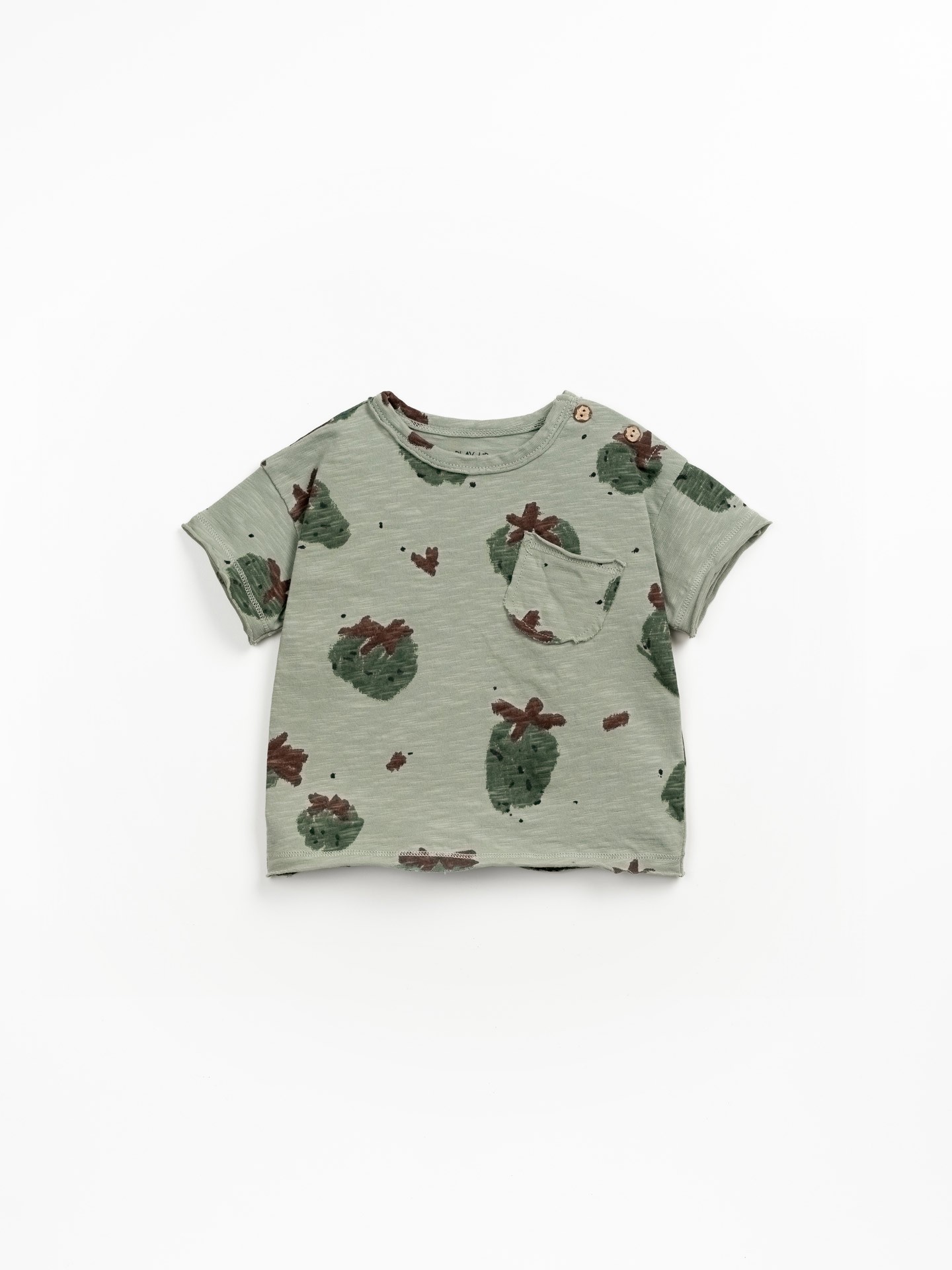Camiseta de algodón orgánico con estampado de fresas