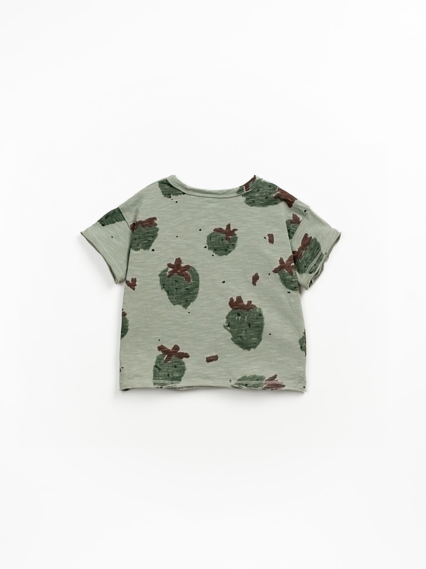 Camiseta de algodón orgánico con estampado de fresas