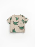 Camiseta de algod�n org�nico y lino con estampado de sand�as