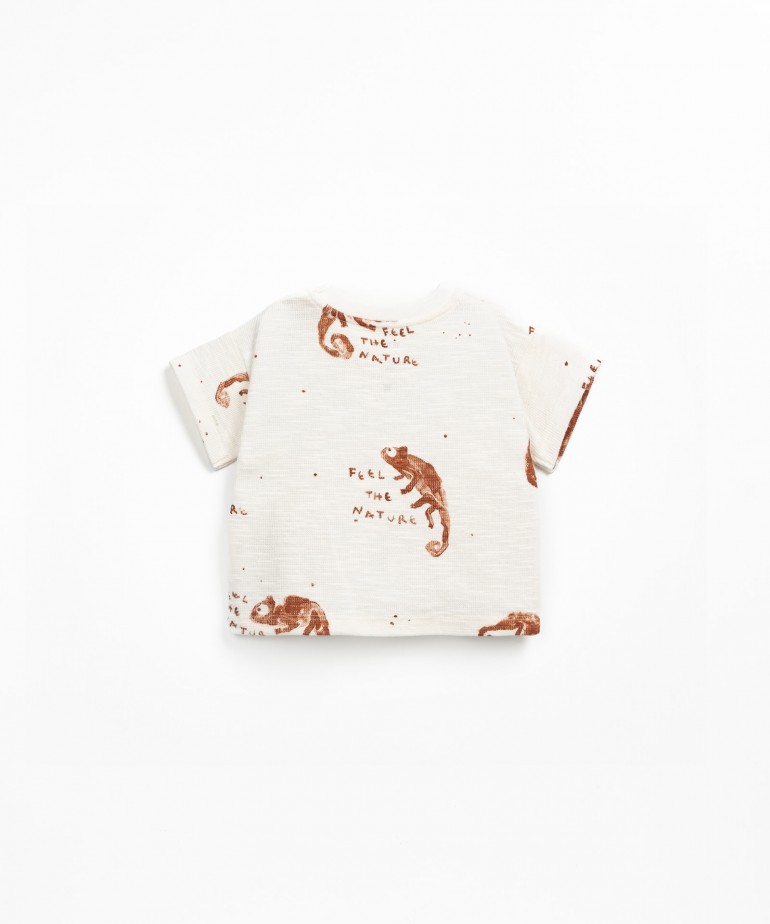 T-shirt con stampa camaleonti