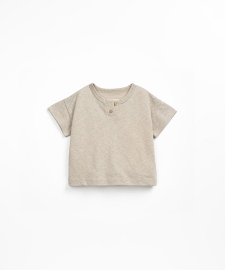 T-shirt in a blend of linen and organic cotton