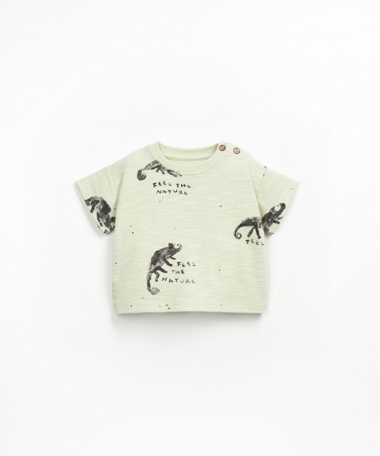 T-shirt con stampa camaleonti