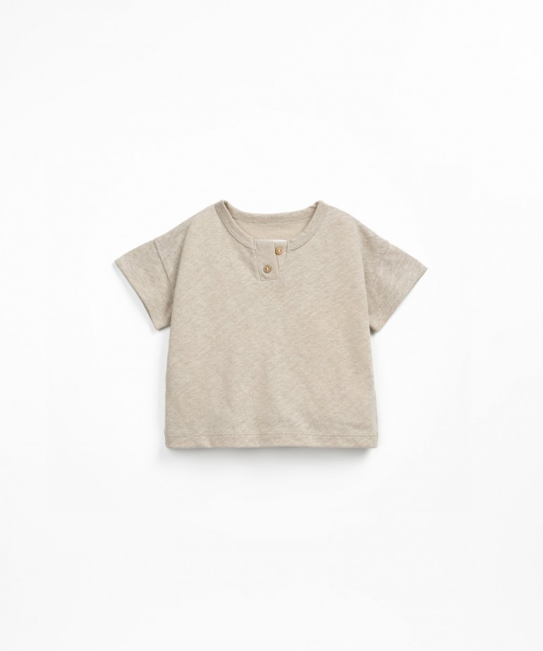 T-shirt in misto lino e cotone biologico