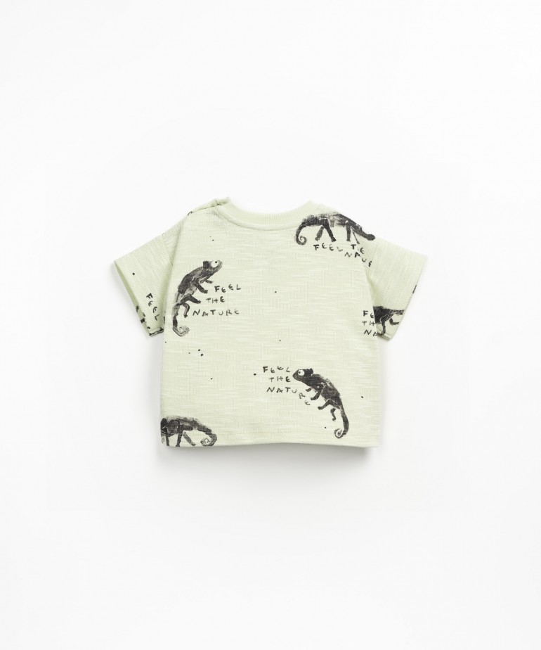 T-shirt con stampa camaleonti