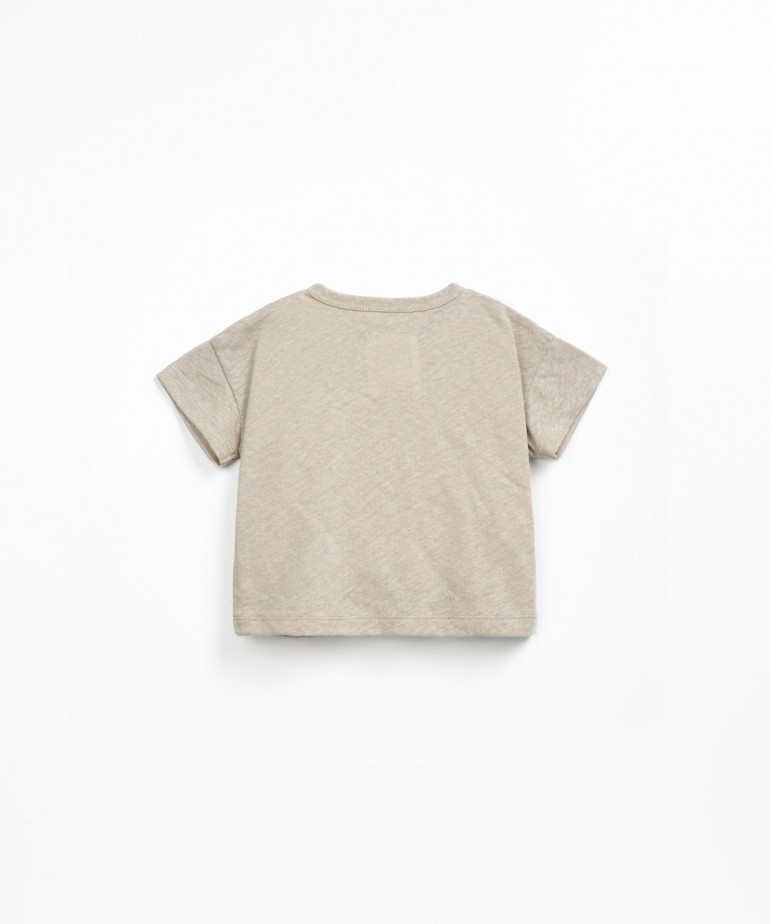 T-shirt in a blend of linen and organic cotton