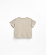 T-shirt em linho e algodo com botes de coco