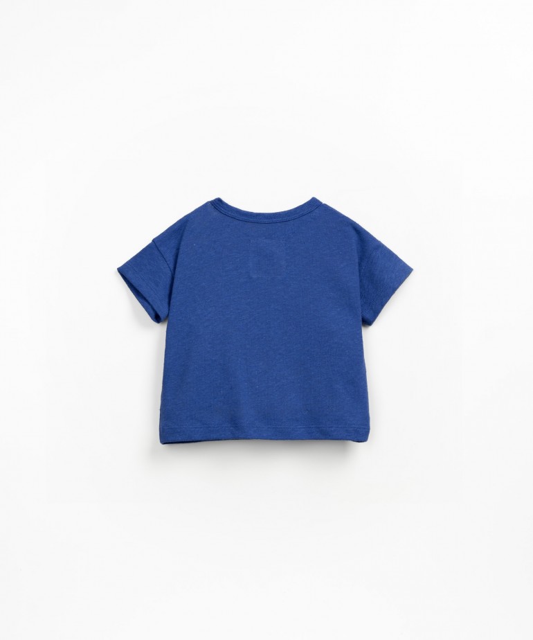 T-shirt in a blend of linen and organic cotton