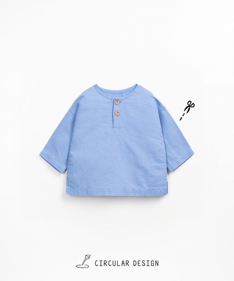 Camicia in tessuto di lino e cotone biologico