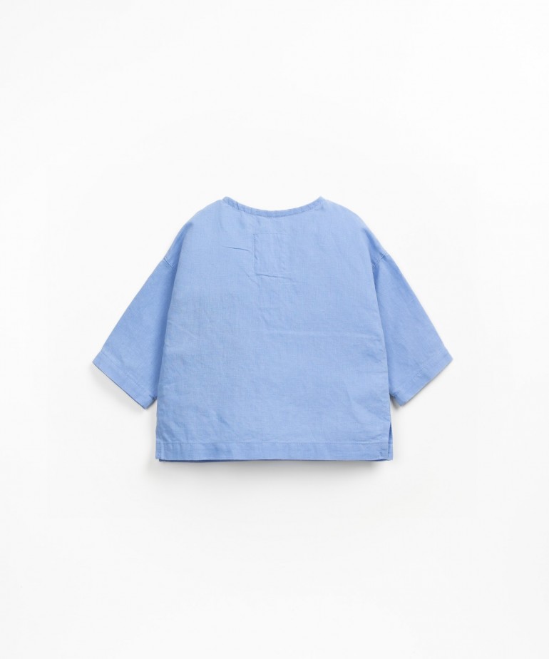 Camicia in tessuto di lino e cotone biologico