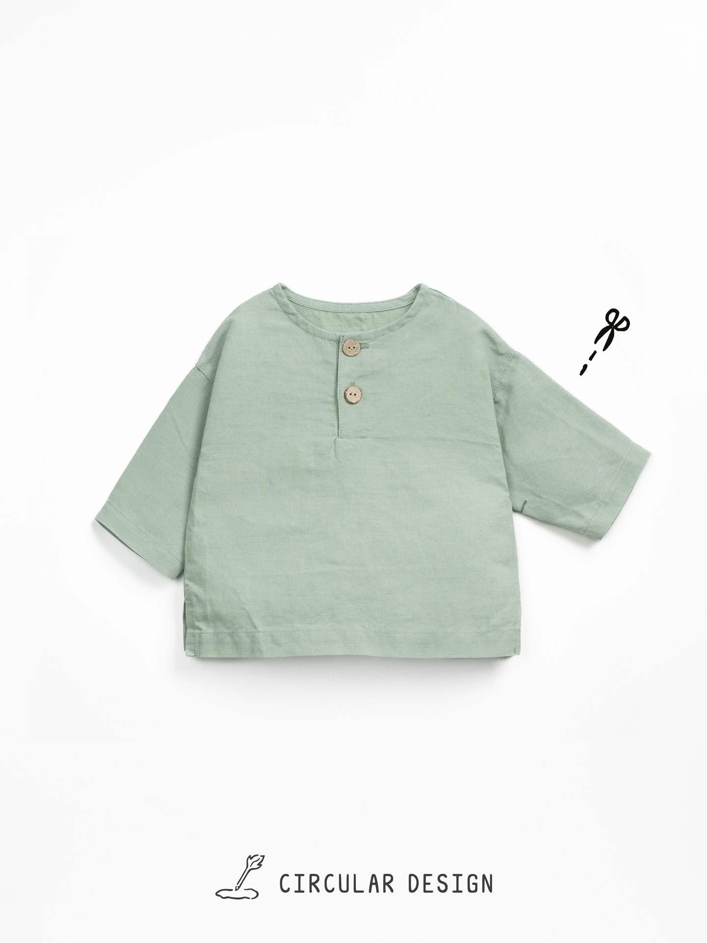 Camisa de tejido de lino y algodón orgánico