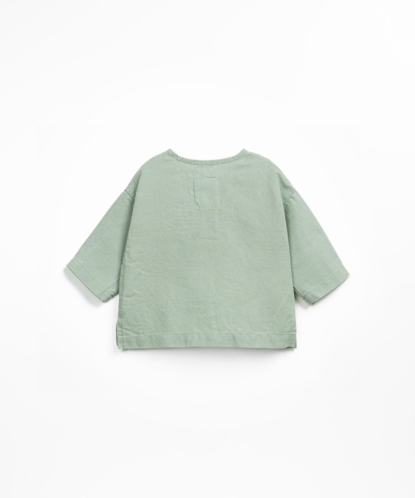 Camisa de tejido de lino y algod�n org�nico