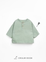 Camisa de tejido de lino y algod�n org�nico