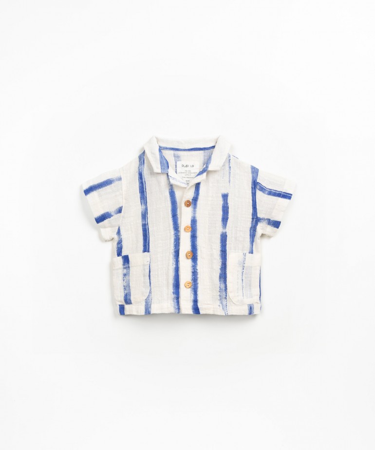 Fabric shirt with striped print