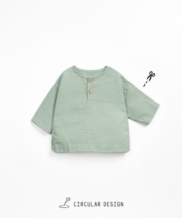 Camisa de tejido de lino y algod�n org�nico