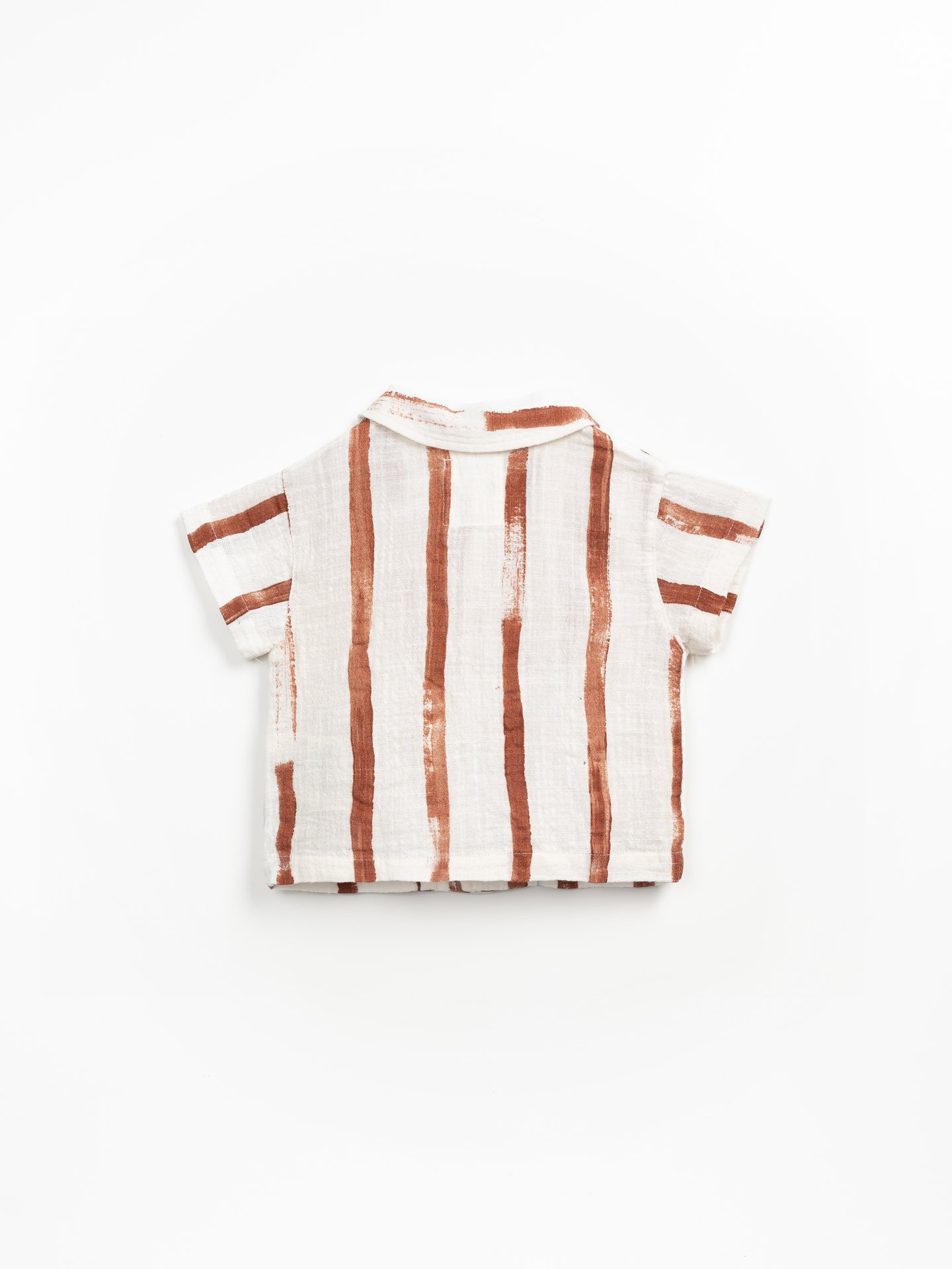 Camisa de tecido com estampado de riscas