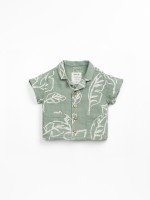 Camisa de algod�n org�nico con estampado de hojas