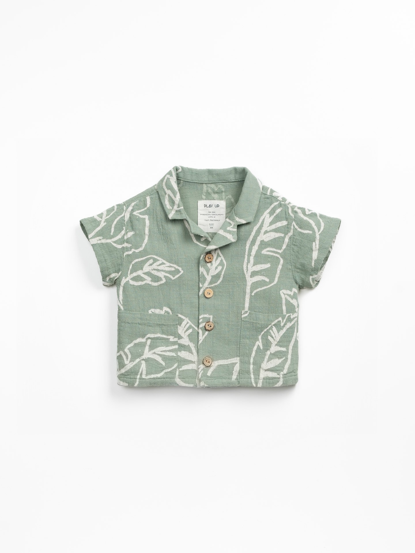 Camisa de algodón orgánico con estampado de hojas