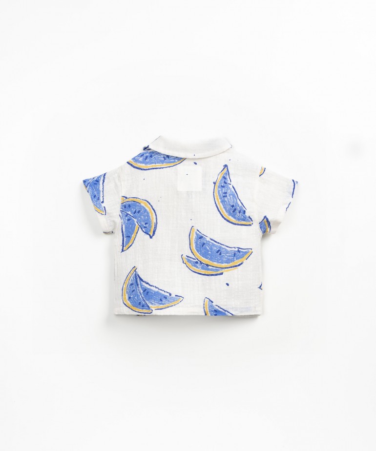 Camisa de algodo orgnico com estampado de melancias