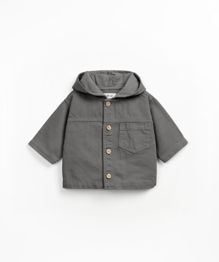 Casaco de sarja com capucho