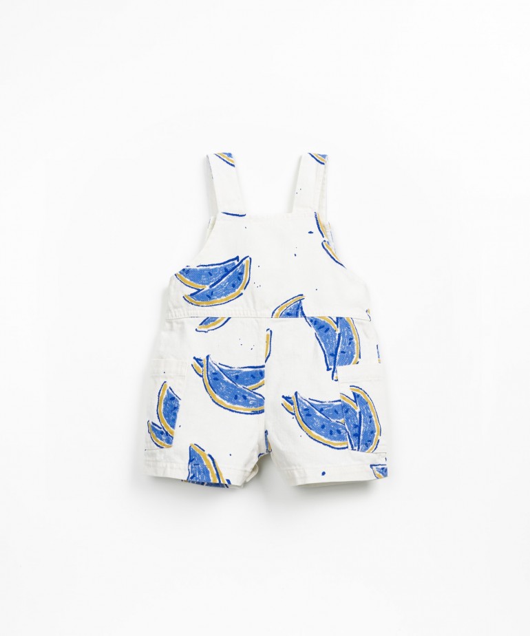Twill jumpsuit with watermelon print