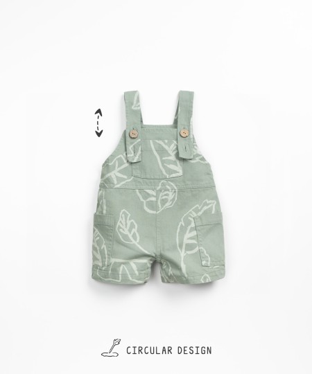 Mono de sarga con estampado de hojas