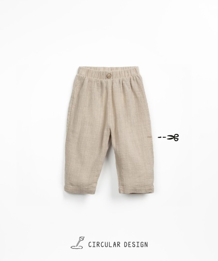 Pantalón con mezcla de punto y tejido