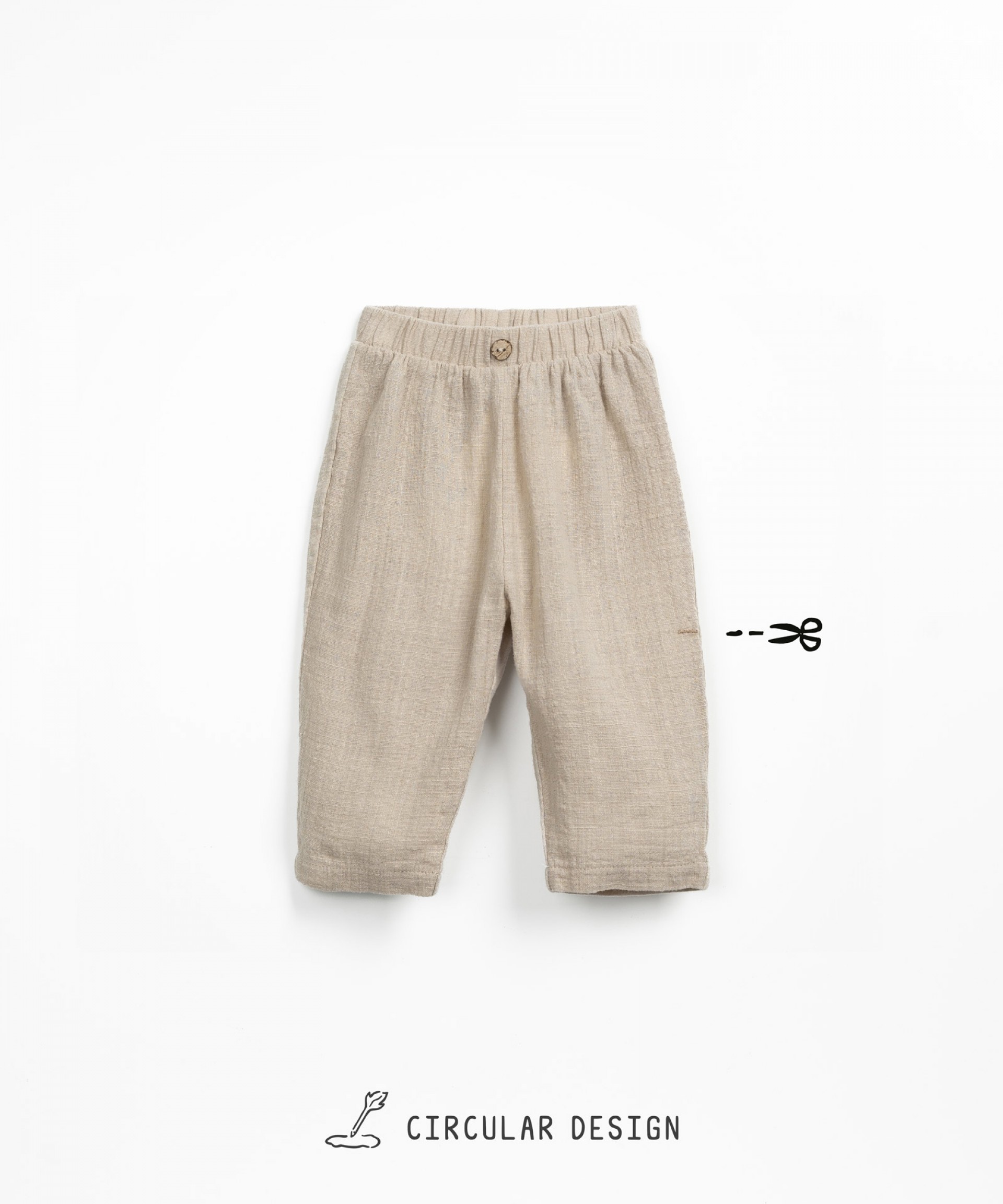 Trousers in a blend of organic cotton and linen