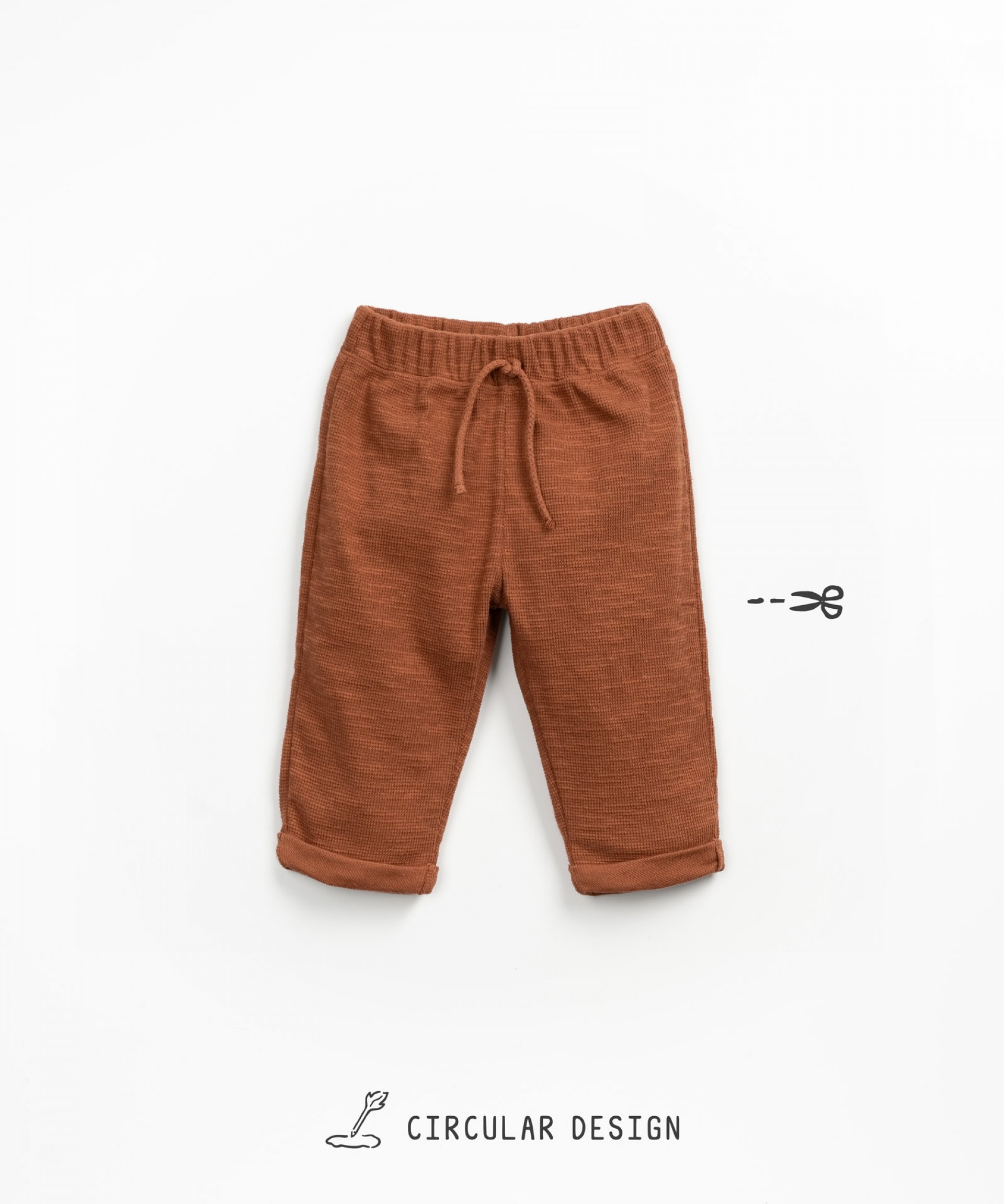 Jersey trousers with decorative drawstring
