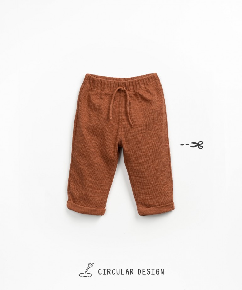 Wide-leg trousers in organic cotton with adjustable waistband