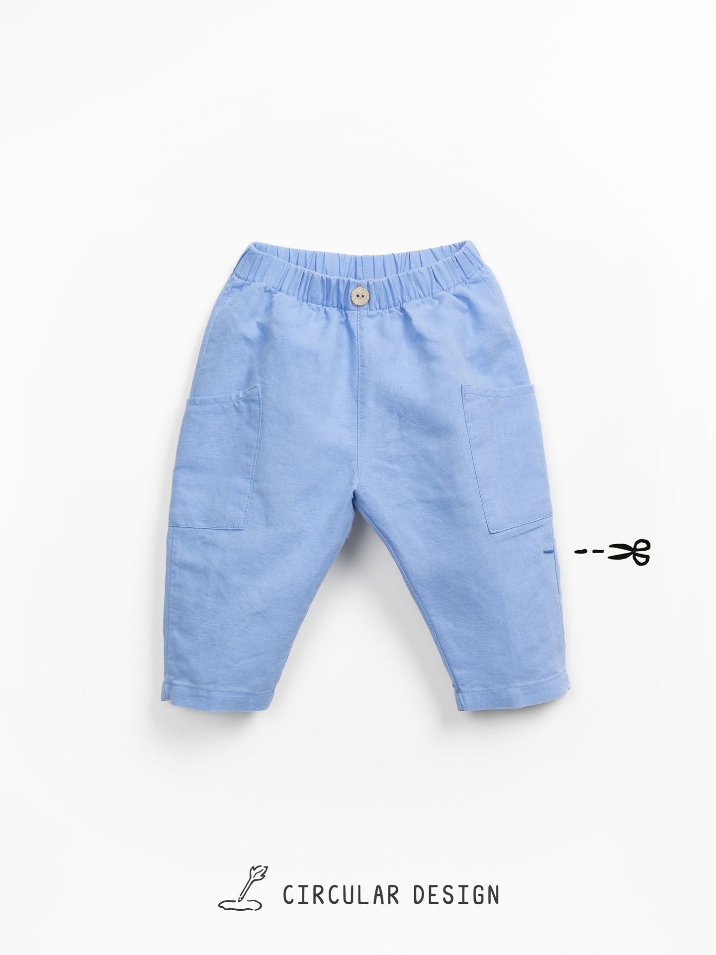 Calça de tecido com fibras naturais