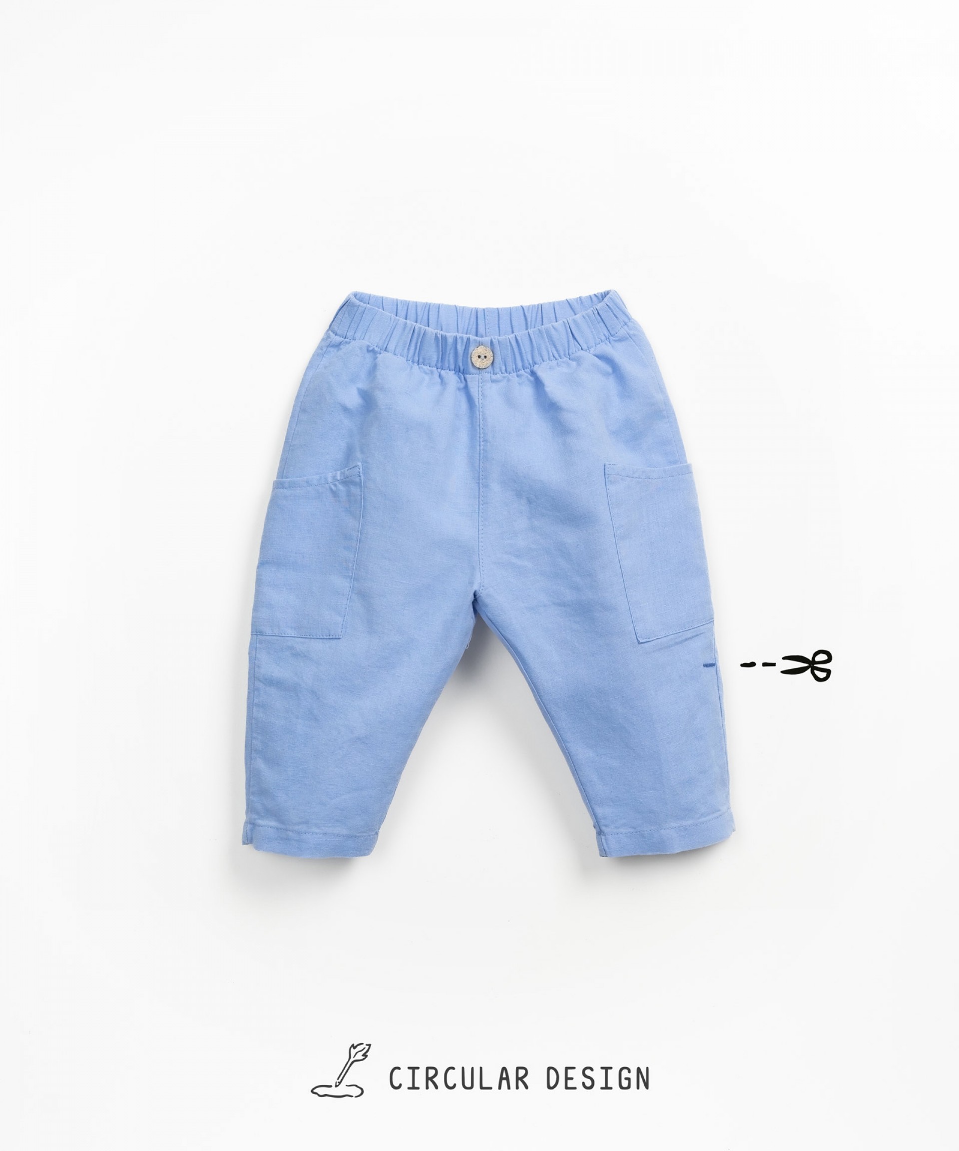 Fabric trousers with side pockets