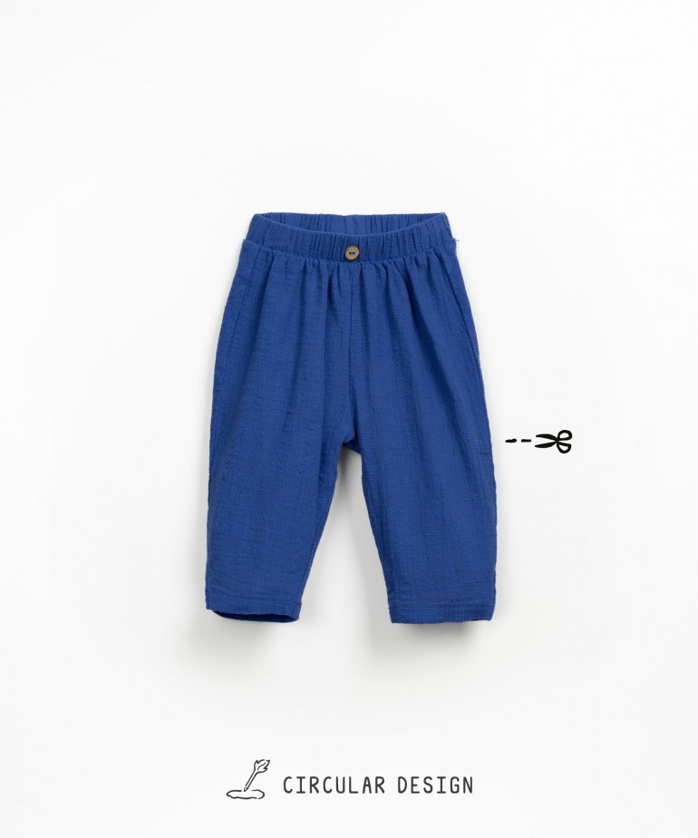 Wide-leg trousers in a blend of organic cotton and linen