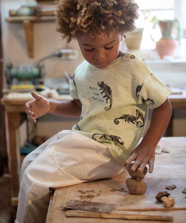 Pantal�n de tela con fibras naturales