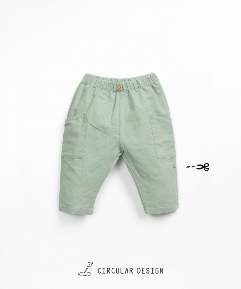 Fabric trousers with natural fibers