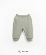 Leggings com boto de coco decorativo