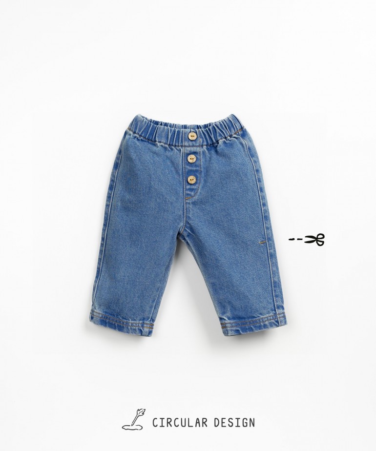 Denim trousers with organic cotton and coconut button