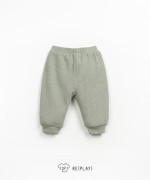 Leggings com boto de coco decorativo