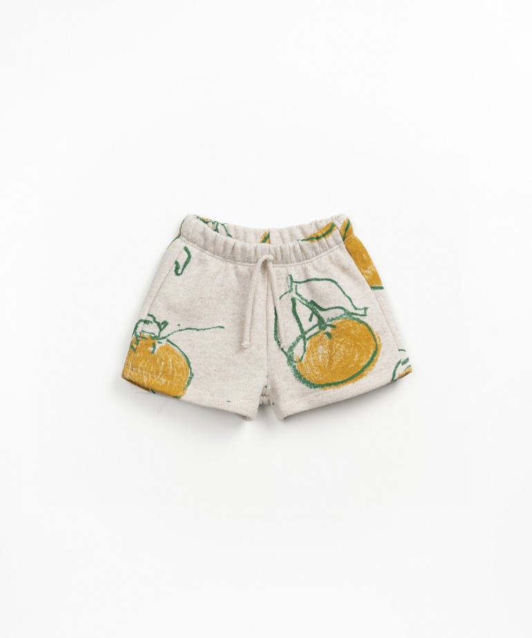 Jersey shorts with orange print