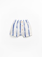 Fabric shorts with striped print