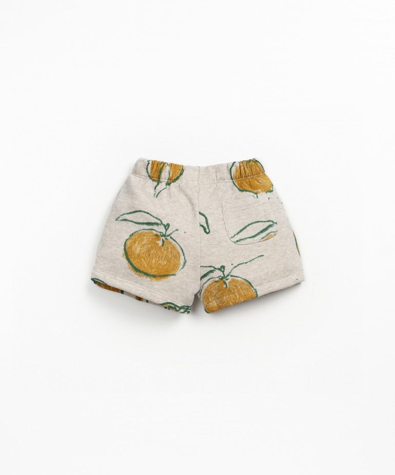Jersey shorts with orange print