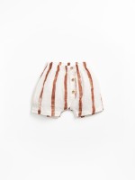 Fabric shorts with striped print